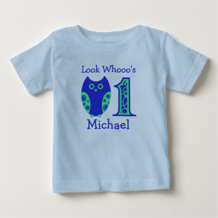 Blue Owls 1st Birthday Personalised T-Shirt