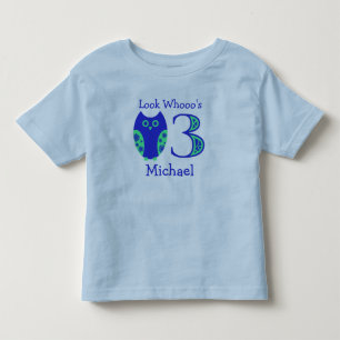 Blue Owls 3rd Birthday Personalised T-Shirt