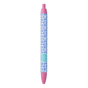 Blue Owls Aqua Personalised Name N#1 Black Ink Pen