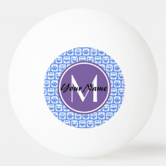 Blue Owls Custom Monogram Ping Pong Ball