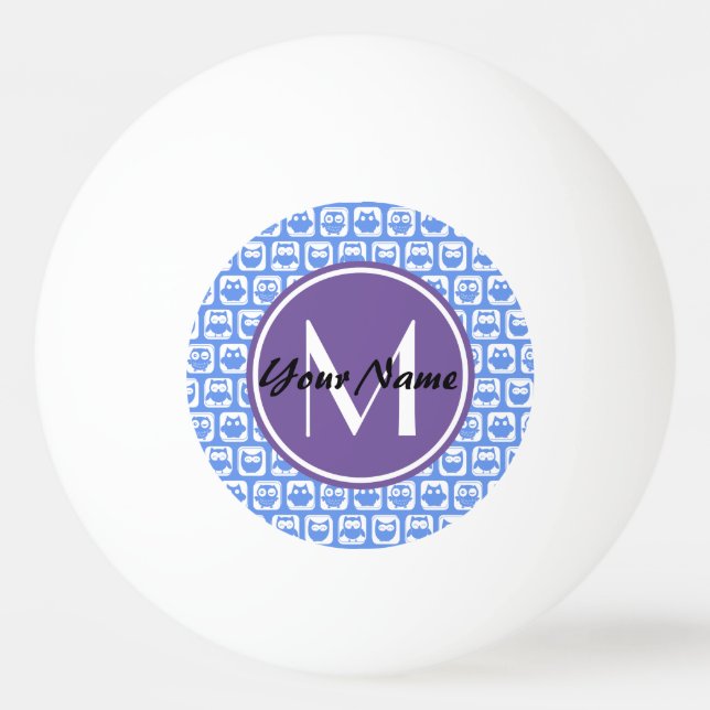 Blue Owls Custom Monogram Ping Pong Ball (Front)