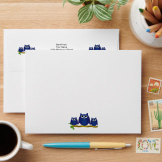 Blue Owls Design Envelope