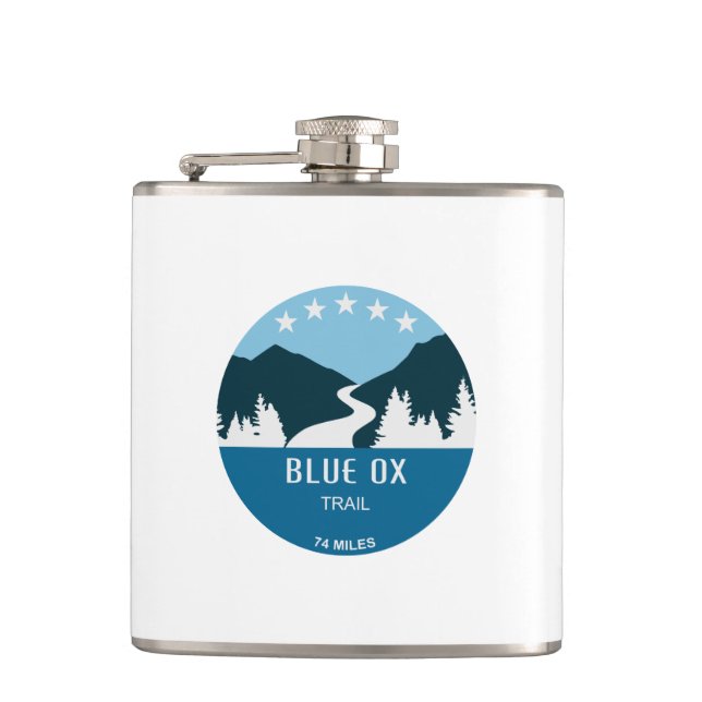 Blue Ox Trail Hip Flask (Front)