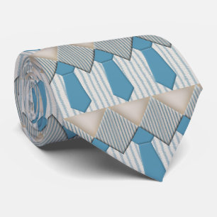 Blue Oxford Pinstripe Novelty Design Tie