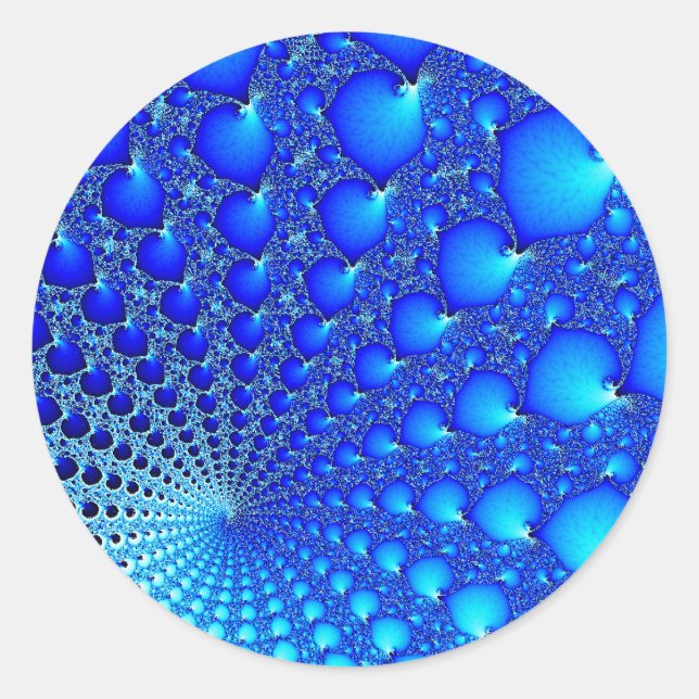Blue Oyster Spiral Classic Round Sticker (Front)