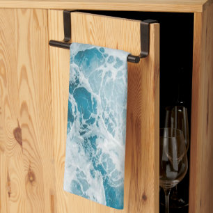 Blue Pacific Ocean Wave Tea Towel