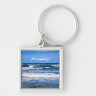 Blue Pacific Ocean With Name Key Ring