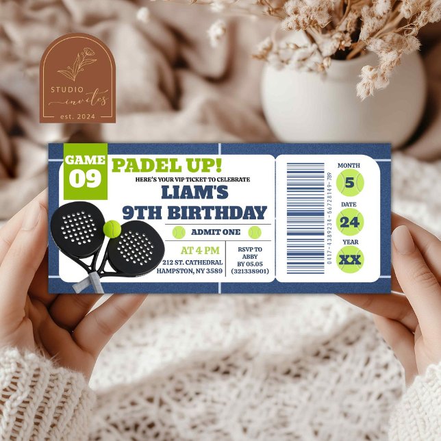 Blue Padel Up Pickleball Birthday Ticket (Creator Uploaded)
