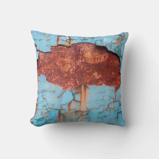 Blue paint and rust texture old, paint, texture, a cushion (Front)