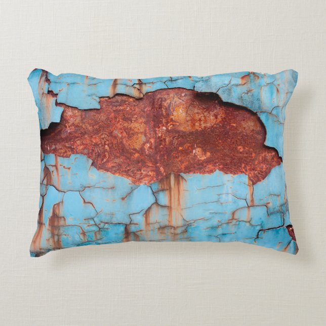 Blue paint and rust texture old, paint, texture, a decorative cushion (Front)