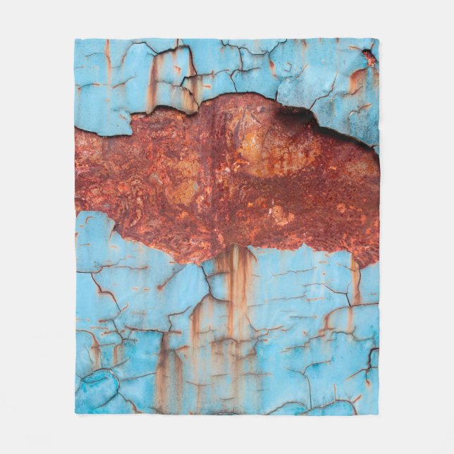Blue paint and rust texture old, paint, texture, a fleece blanket (Front)