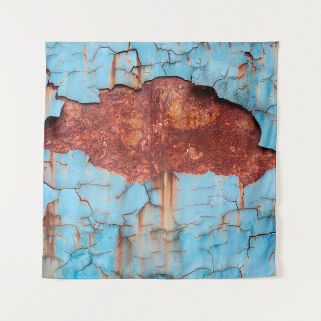 Blue paint and rust texture old, paint, texture, a tapestry (Front)