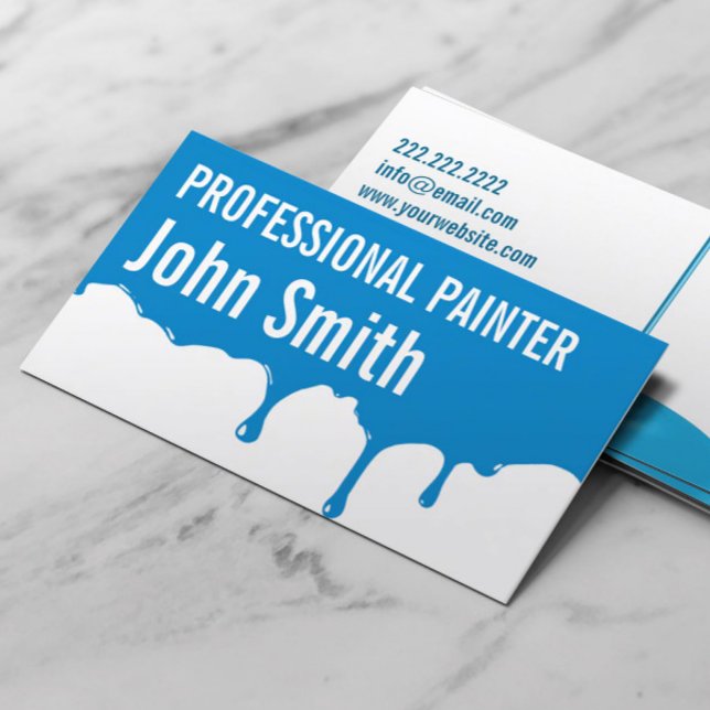 Blue Paint Dripping Painter business card (Creator Uploaded)