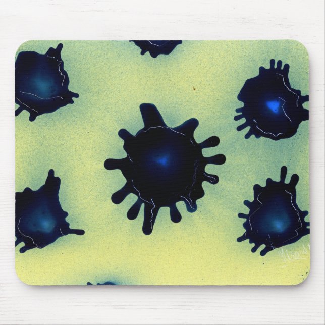 Blue Paint Drops  Mouse Mat (Front)