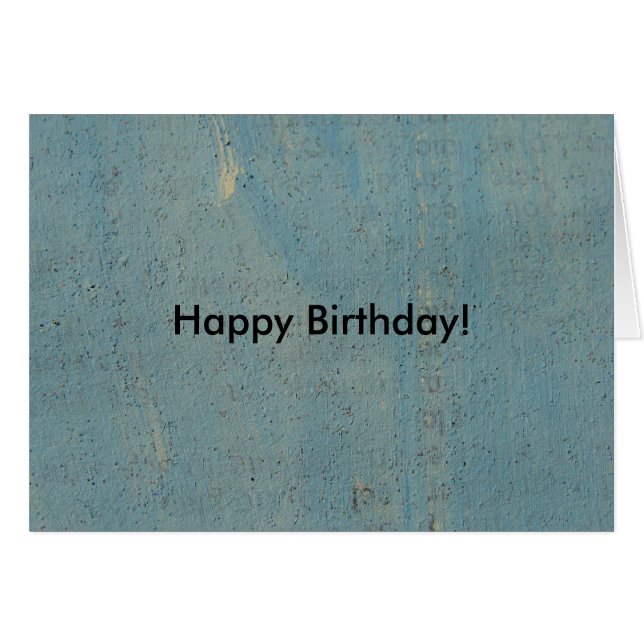 Blue Paint on Vintage Book Page, Happy Birthday! (Front Horizontal)
