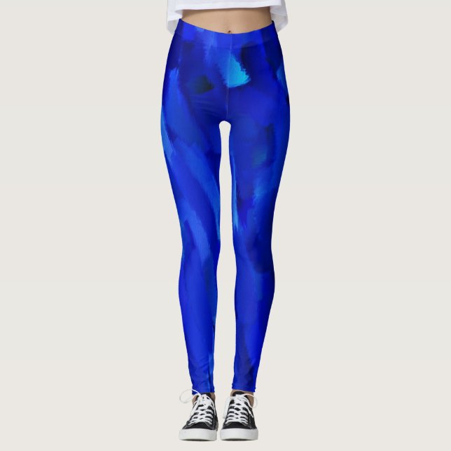 Blue Paint Splatter #6 Leggings (Front)