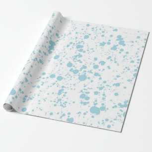 Blue Paint Splatter Pattern Wrapping Paper