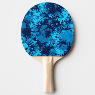 Blue Paint Splatter Ping Pong Paddle