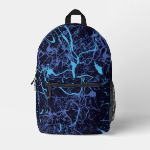 Blue Paint Splatter Printed Backpack