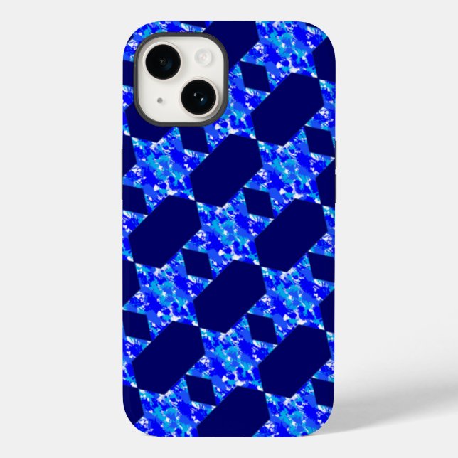 Blue Paint Splatter Stars Case-Mate iPhone Case (Back)