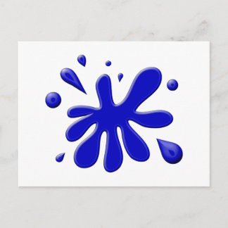 Blue Paint Splodge Postcard