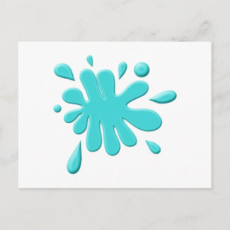 Blue Paint Splodge Postcard