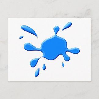 Blue Paint Splodge Postcard