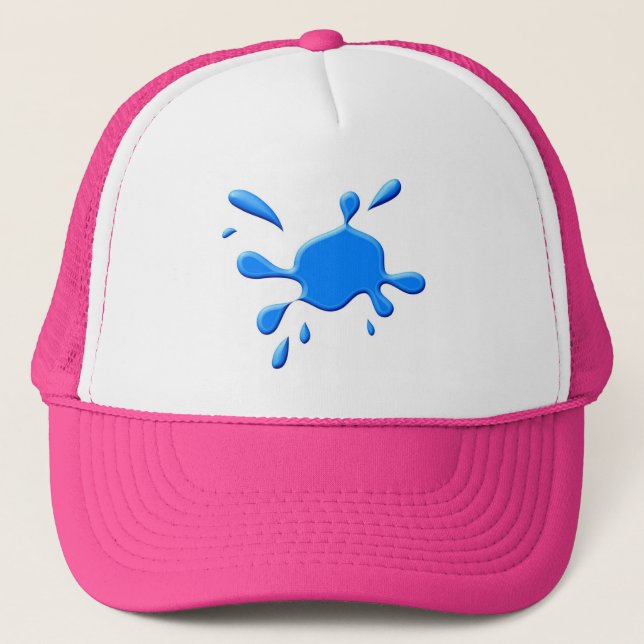 Blue Paint Splodge Trucker Hat (Front)