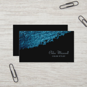 Blue Paint Stroke Minimalist Business Card