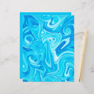 Blue Paint Swirl Art Modern Water Surfing Craft