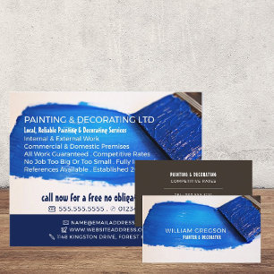 Blue Paintbrush, Painter & Decorator Advertising Flyer