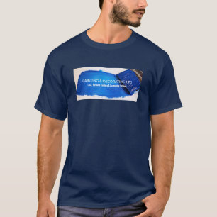 Blue Paintbrush, Painter & Decorator Advertising T-Shirt