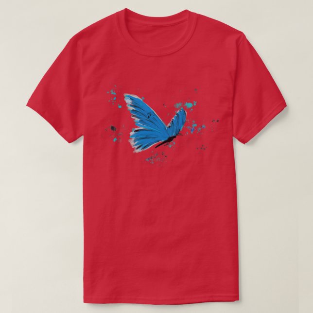 Blue painted butterfly T-Shirt (Design Front)