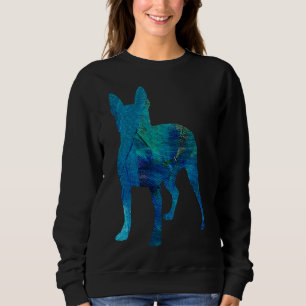 Blue Painted French Bulldog Abstract Vibrant And C Sweatshirt