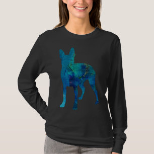 Blue Painted French Bulldog Abstract Vibrant And C T-Shirt