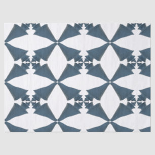 Blue painted Japanese wonder shell coastal pattern Tissue Paper
