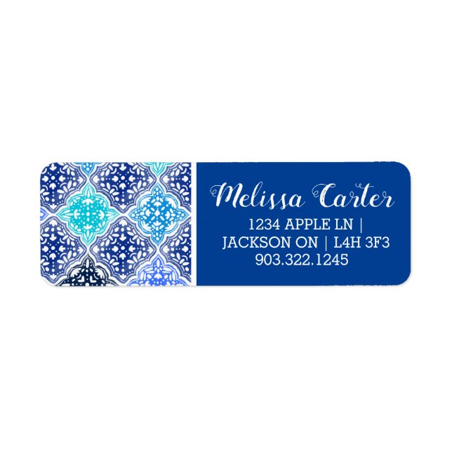 Blue Painted Moroccan Tile Pattern (Front)