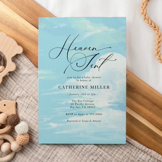 Blue Painted Sky Cloud Baby Shower Invitation (Creator Uploaded)