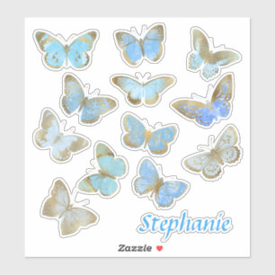 Blue Painted Sparkle Butterflies