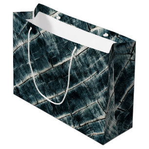 Blue Painted Wood Large Gift Bag