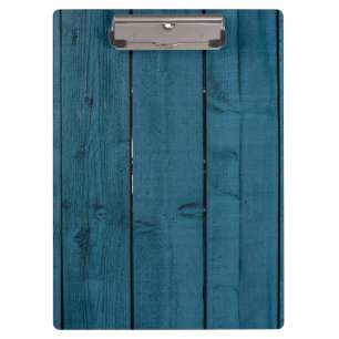Blue painted wood planks clipboard