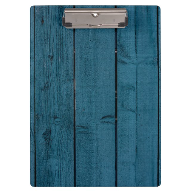Blue painted wood planks clipboard (Front)