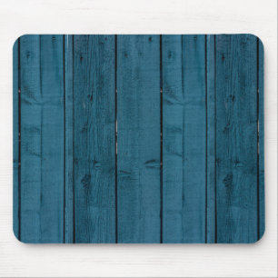 Blue painted wood planks mouse mat