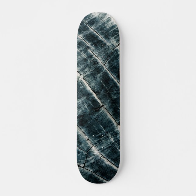 Blue Painted Wood Skateboard (Front)