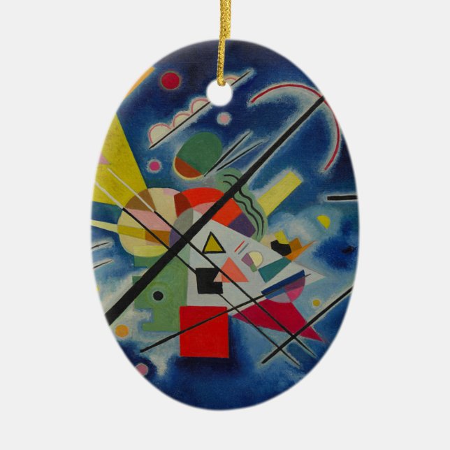 Blue Painting by Kandinsky Ceramic Tree Decoration (Front)