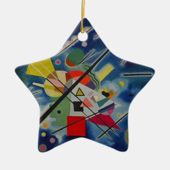 Blue Painting by Kandinsky Ceramic Tree Decoration (Front)