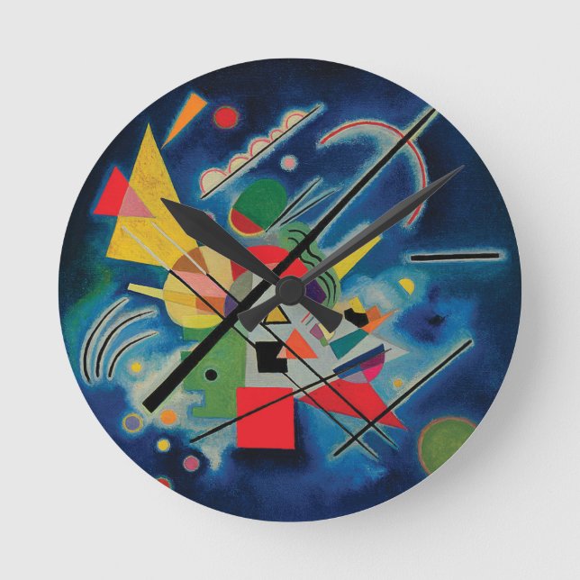 Blue Painting by Wassily Kandinsky Round Clock (Front)