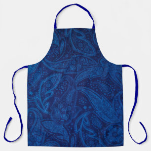 Blue paisley apron