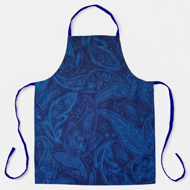 Blue paisley apron (Front)