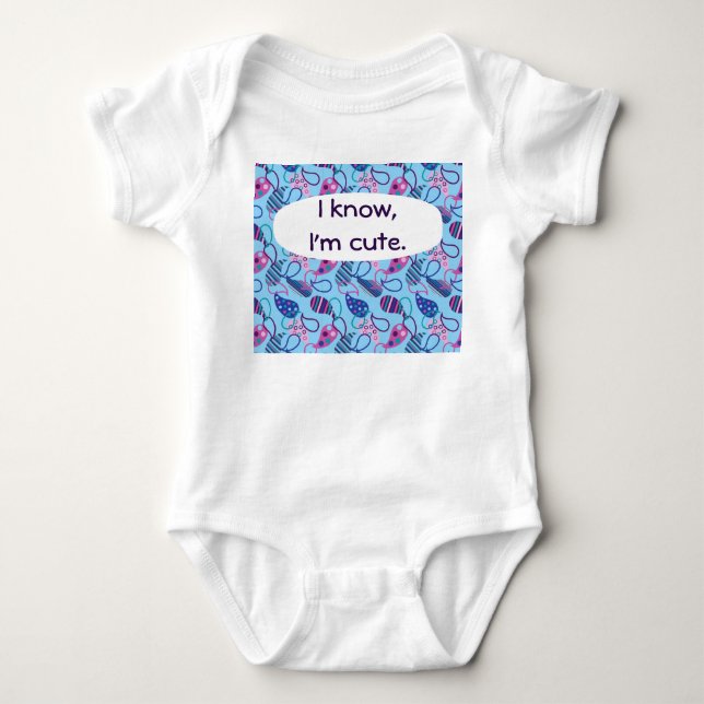 Blue Paisley  Baby Bodysuit (Front)